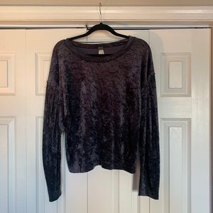 Free people velvet sweatshirt
